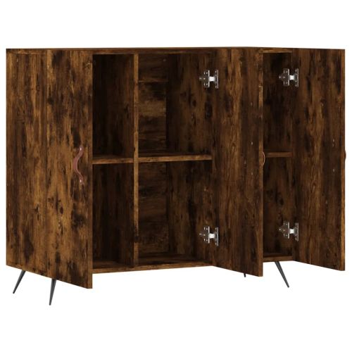 Сайдборд, опушен дъб, 90x34x80 см, инженерно дърво