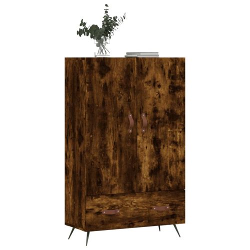 Висок шкаф, опушен дъб, 69,5x31x115 см, инженерно дърво
