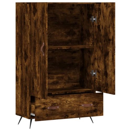 Висок шкаф, опушен дъб, 69,5x31x115 см, инженерно дърво