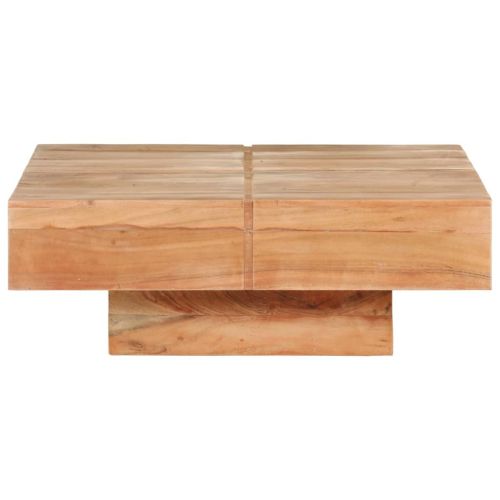 Маса за кафе, 80x80x28 cм, акациево дърво масив