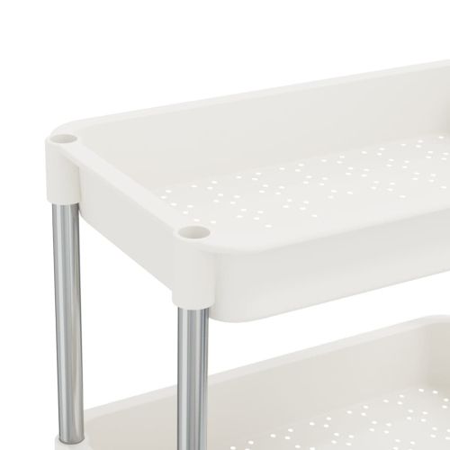 Кухненска количка на 5 нива, бяла, 42x29x128 см, желязо и ABS