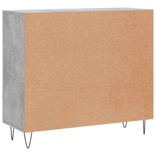 Сайдборд, бетонно сив, 90x34x80 см, инженерно дърво