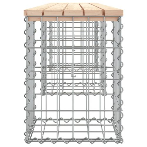Градинска пейка габионен дизайн 203x31x42 см борово дърво масив