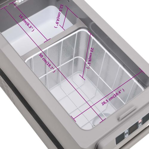 Хладилна кутия с дръжка черно и сиво 35 л PP и PE