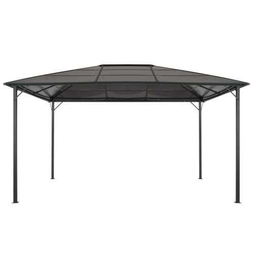 Шатра с покрив, алуминий, 4x3x2,6 м, черна