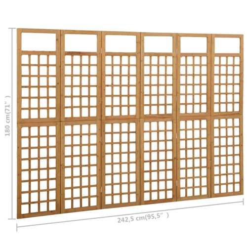 Параван за стая, 5 панела, масивна ела, 242,5x180 см