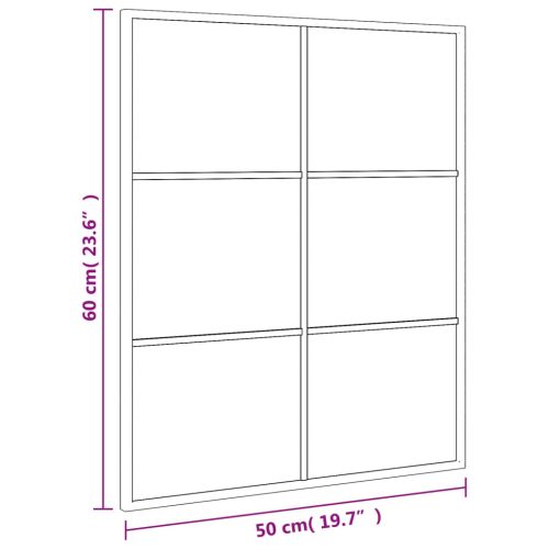 Стенно огледало, черно, 50x60 см, правоъгълно, желязо