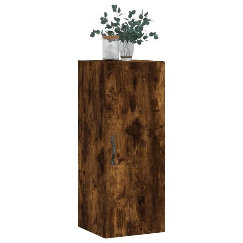 Стенен шкаф опушен дъб 34,5x34x90 см инженерно дърво