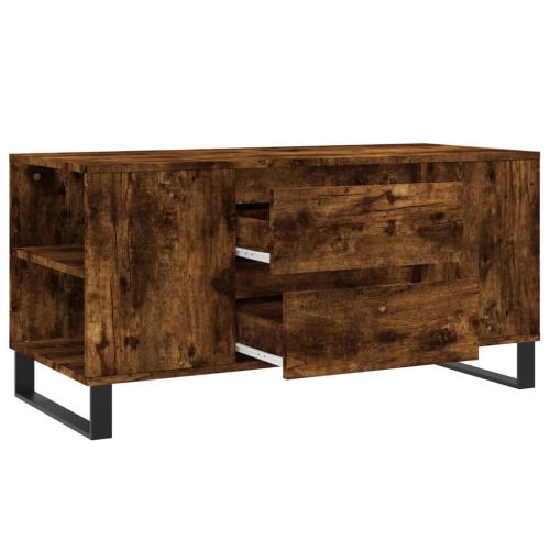 Кафе маса, опушен дъб, 102x44,5x50 см, инженерно дърво