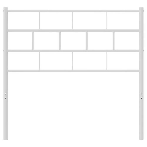Метална резервна табла за легло, бяла, 107 см