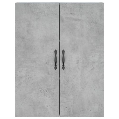 Висок шкаф, бетонно сив, 69,5x34x180 см, инженерно дърво