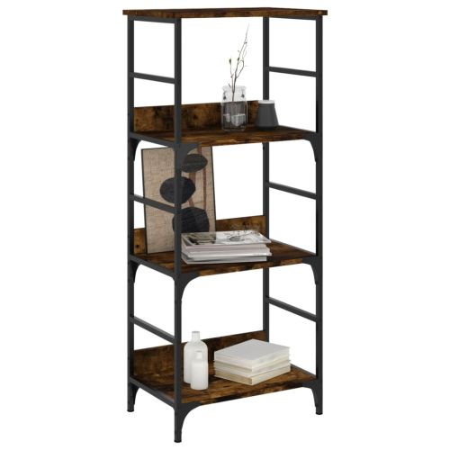 Етажерка за книги опушен дъб 50x33x117,5 см инженерно дърво