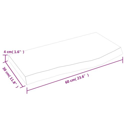 Плот за баня светлокафяв 60x30x(2-4) см обработено дърво масив