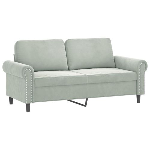 Комплект дивани 3 части с възглавници светлосив кадифе
