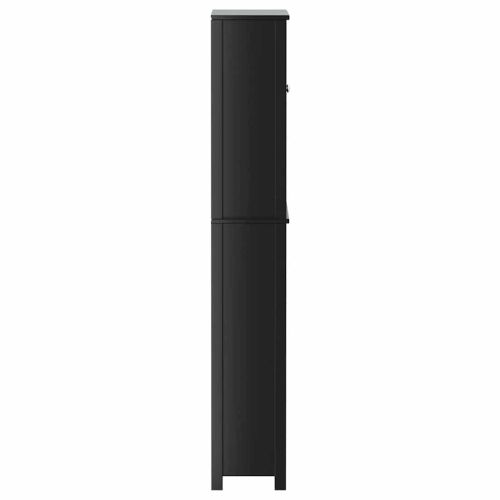 Шкаф за пералня "BERG" черен 76x27x164,5 см масивно дърво