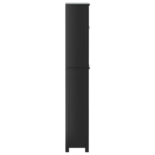 Шкаф над тоалетна чиния BERG черен 60x27x164,5 см масивно дърво