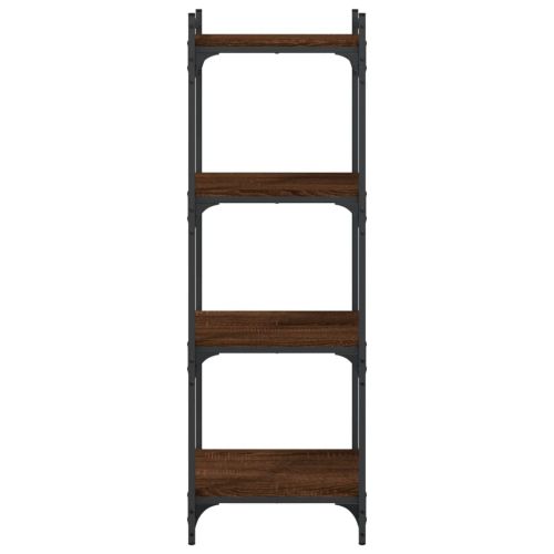 Библиотека 4 рафта кафяв дъб 40x30x120 см инженерно дърво