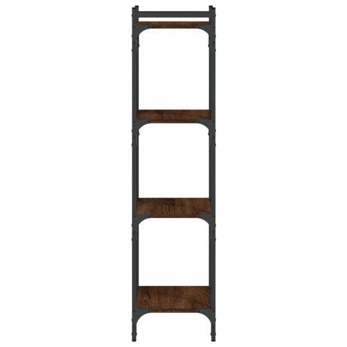 Библиотека 4 рафта кафяв дъб 40x30x120 см инженерно дърво