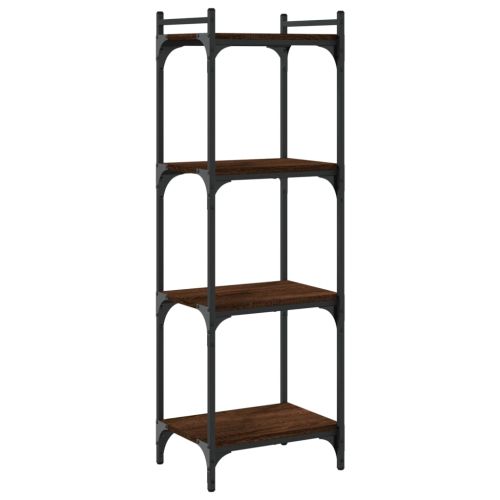 Библиотека 4 рафта кафяв дъб 40x30x120 см инженерно дърво