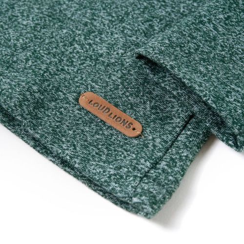 Детска тениска с дълъг ръкав, тъмнозелен меланж, 140
