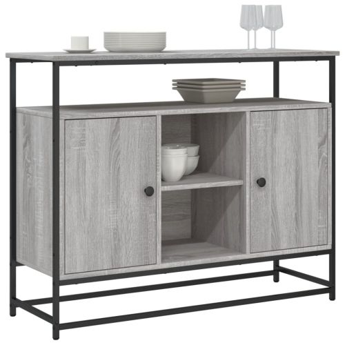 Сайдборд, сив сонома, 100x35x80 см, инженерно дърво
