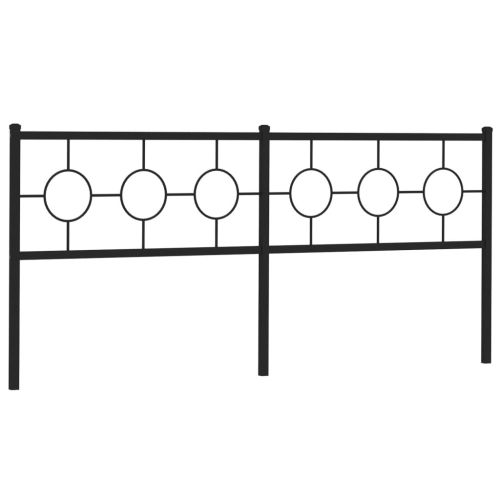 Метална резервна табла за легло, черна, 193 см