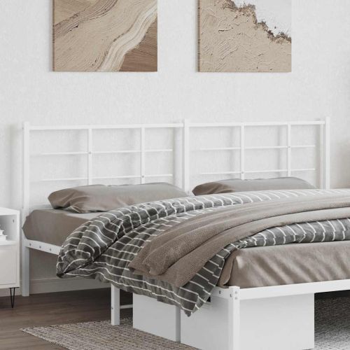 Метална резервна табла за легло, бяла, 200 см