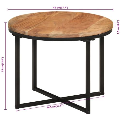 Маса за кафе 45x45x35 см акация масив и желязо