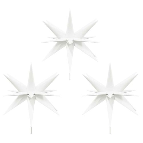 Коледни лампи с шипове, 3 бр, LED, сгъваеми,бяла, 35 см