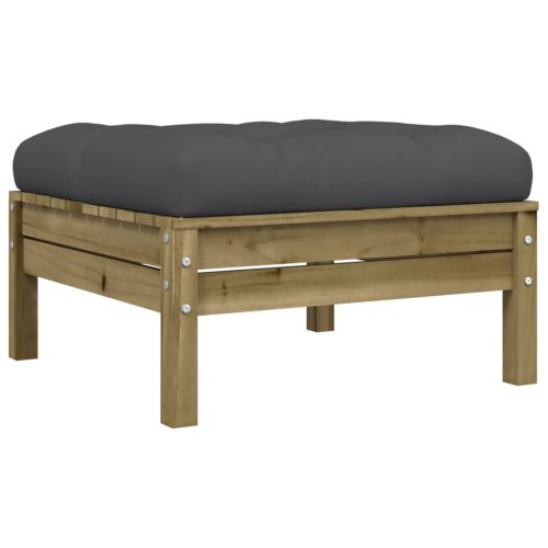 Градински комплект с възглавници от 10 части, импрегниран бор