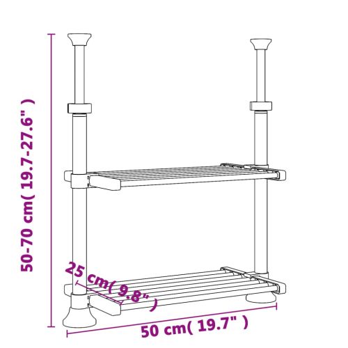 Кухненски рафт 50x25x(50-70) см алуминий