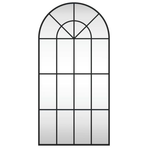 Стенно огледало, черно, 50x100 см, арка, желязо