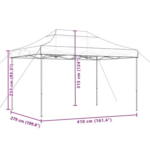 Сгъваема парти шатра, pop-up, зелена, 410x279x315 см