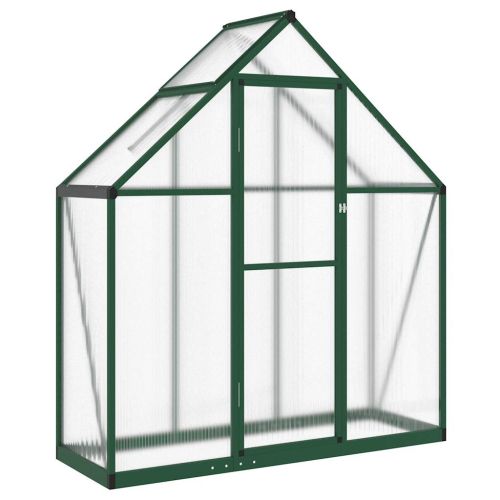 Оранжерия с основа рамка зелен 169x58x195 см алуминий