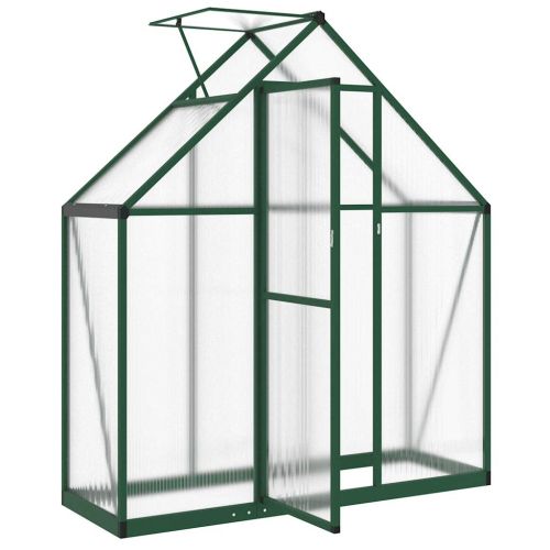 Оранжерия с основа рамка зелен 169x58x195 см алуминий