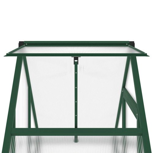 Оранжерия с основа рамка зелен 169x58x195 см алуминий