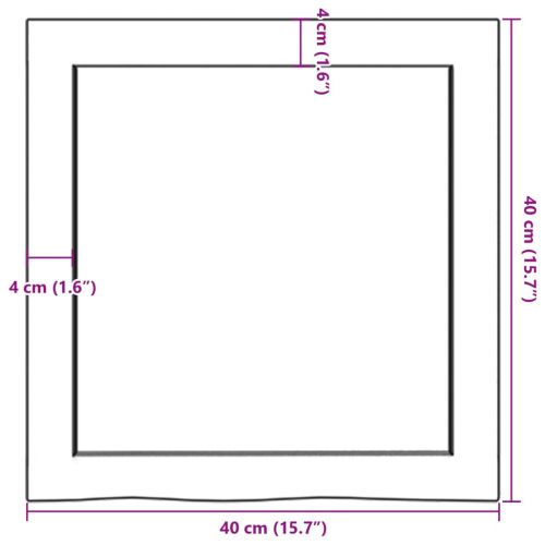 Плот за баня светлокафяв 40x40x(2-4) см обработено дърво масив