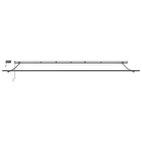 Ръчно прибираща се тента с LED, кафяв, 600x300 см