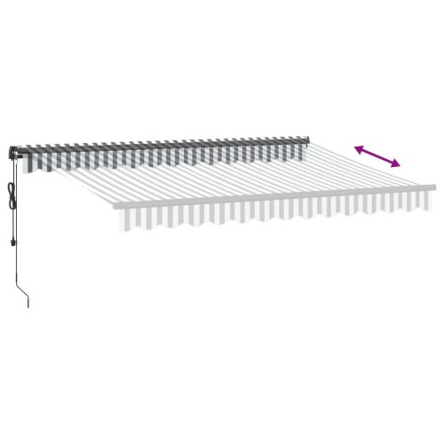 Автоматично прибираща се тента с LED антрацит и бял 350x250 см