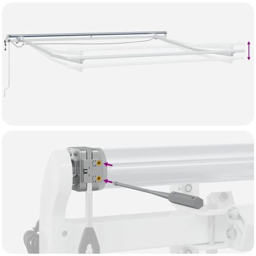 Автоматично прибираща се тента с LED, кафяв, 300x250 см