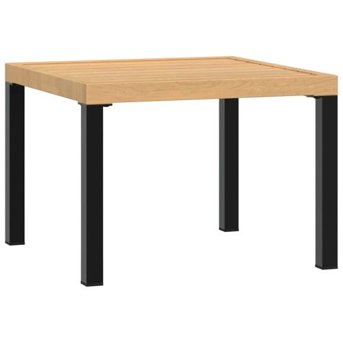 Външна кафе маса черна 55x55x39,5 см прахово боядисана стомана