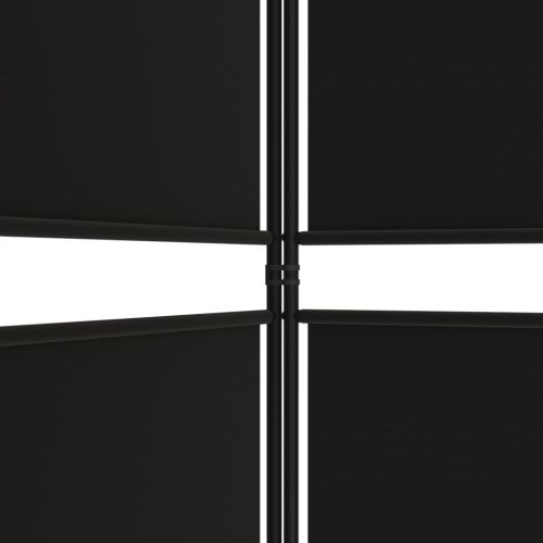 Параван за стая, 5 панела, черен, 250x200 см, текстил