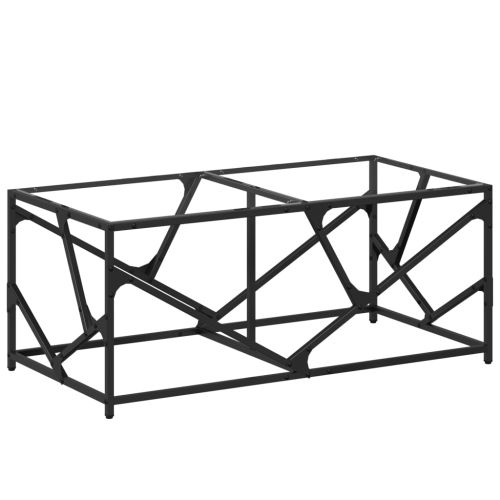 Маса за кафе с прозрачен стъклен плот 98,5x50x41 см стомана