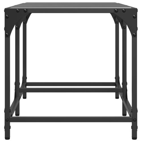 Маса за кафе с черен стъклен плот 78,5x40x40 см стомана