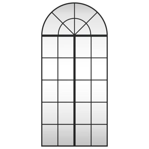 Стенно огледало, черно, 60x130 см, арка, желязо