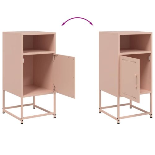Нощни шкафчета 2 бр розов 36x39x78 см стомана