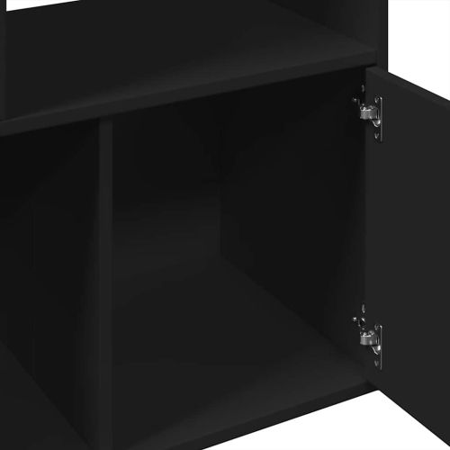 Библиотека черна 70x36x189 см инженерно дърво