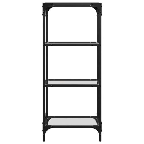 Стелаж с прозрачен стъклен плот 40x30x95 см стомана