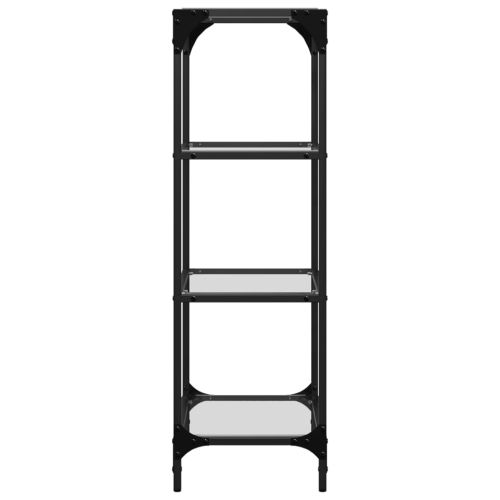 Стелаж с прозрачен стъклен плот 40x30x95 см стомана