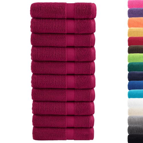 Премиум хавлиени кърпи SOLUND 10 бр бордо 100x150 см 600gsm